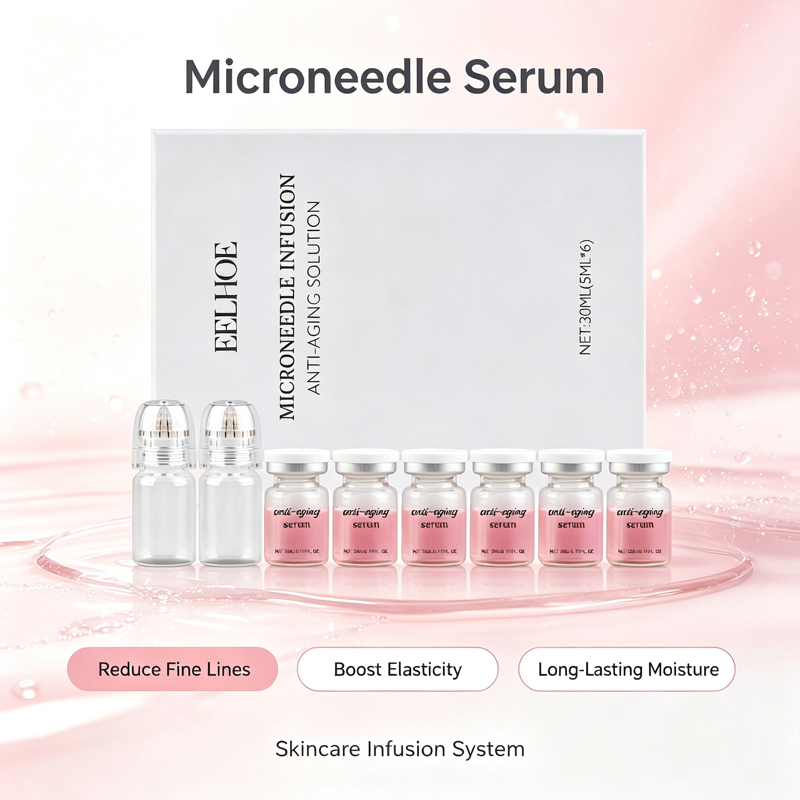 0.2mm Microneedle Serum Kit 6  - Hyaluronic Acid Facial Serum recension och pris