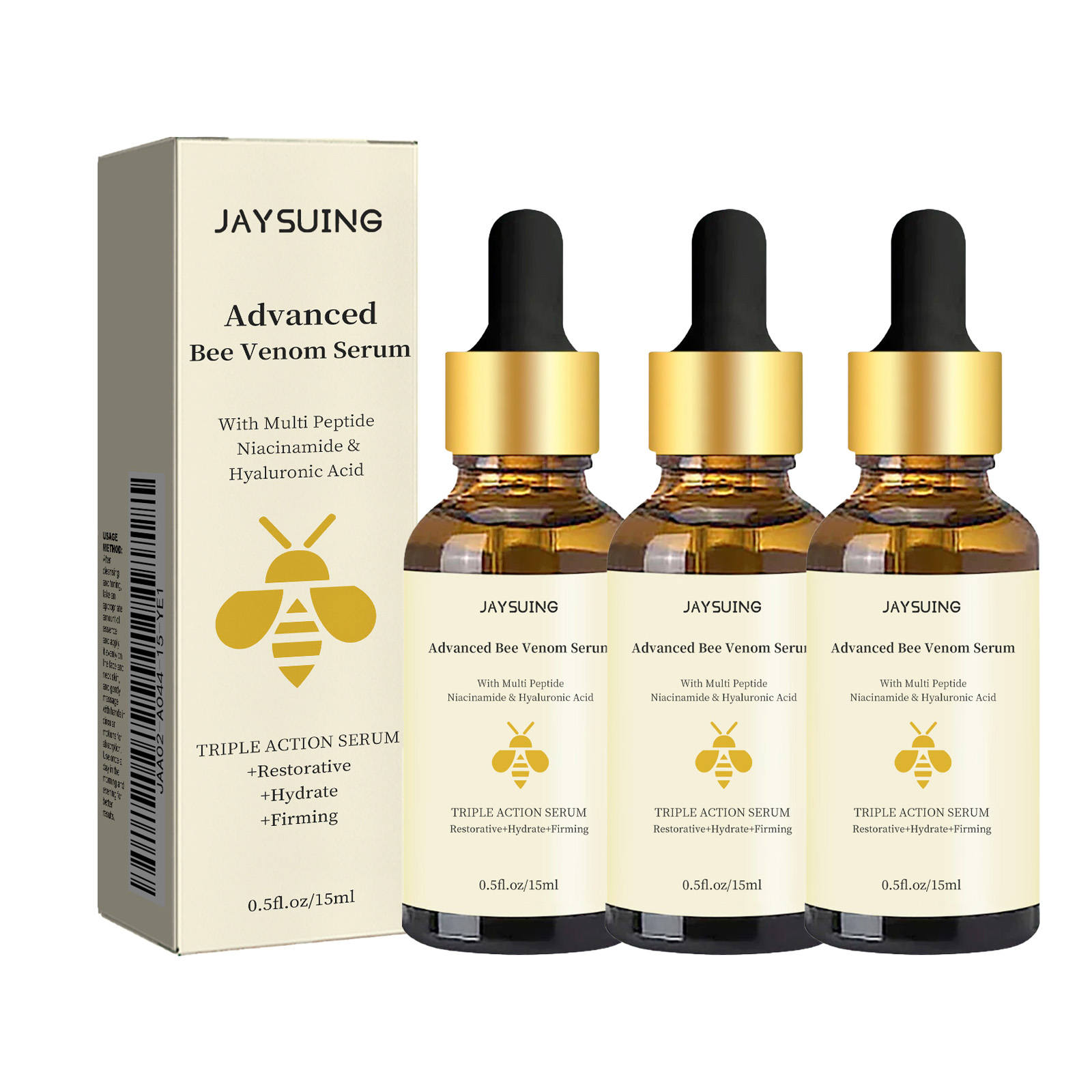 1/2/3pcs Bee Venom Facial Seru - Hyaluronic Acid Facial Serum recension och pris