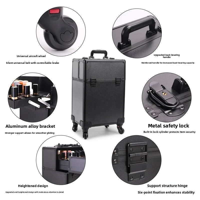Rolling Cosmetic Luggage Organ - Nail Art recension och pris